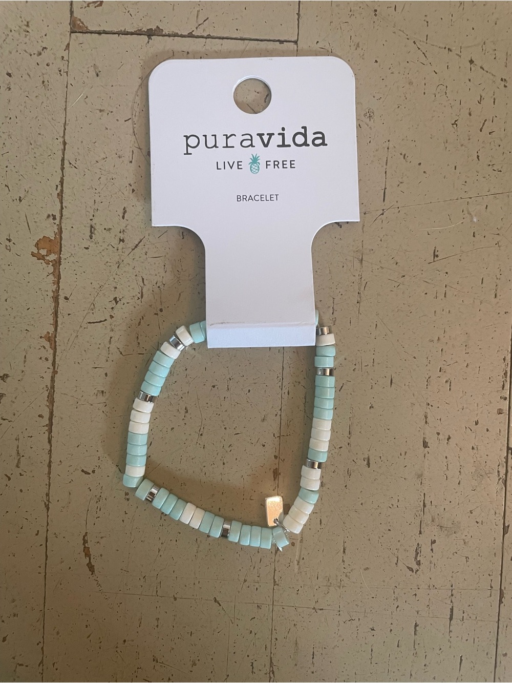 Pura Vida Mint & White Beaded Bracelet